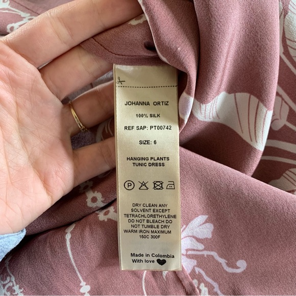 Johanna Ortiz Silk Dress Hanging Plants Printed Long Sleeve Maxi Gown Size 6 - Picture 14 of 15